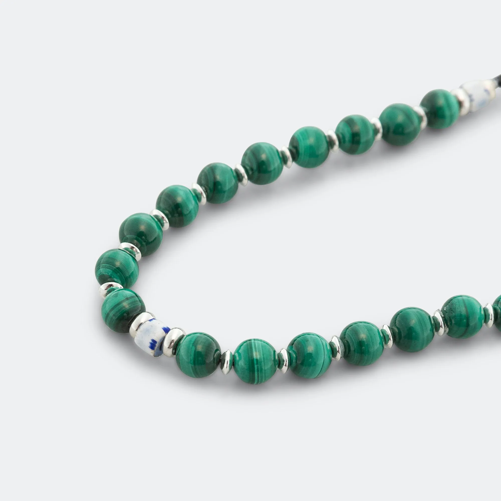 6mm Stone Bracelet - Malachite/925 Silver