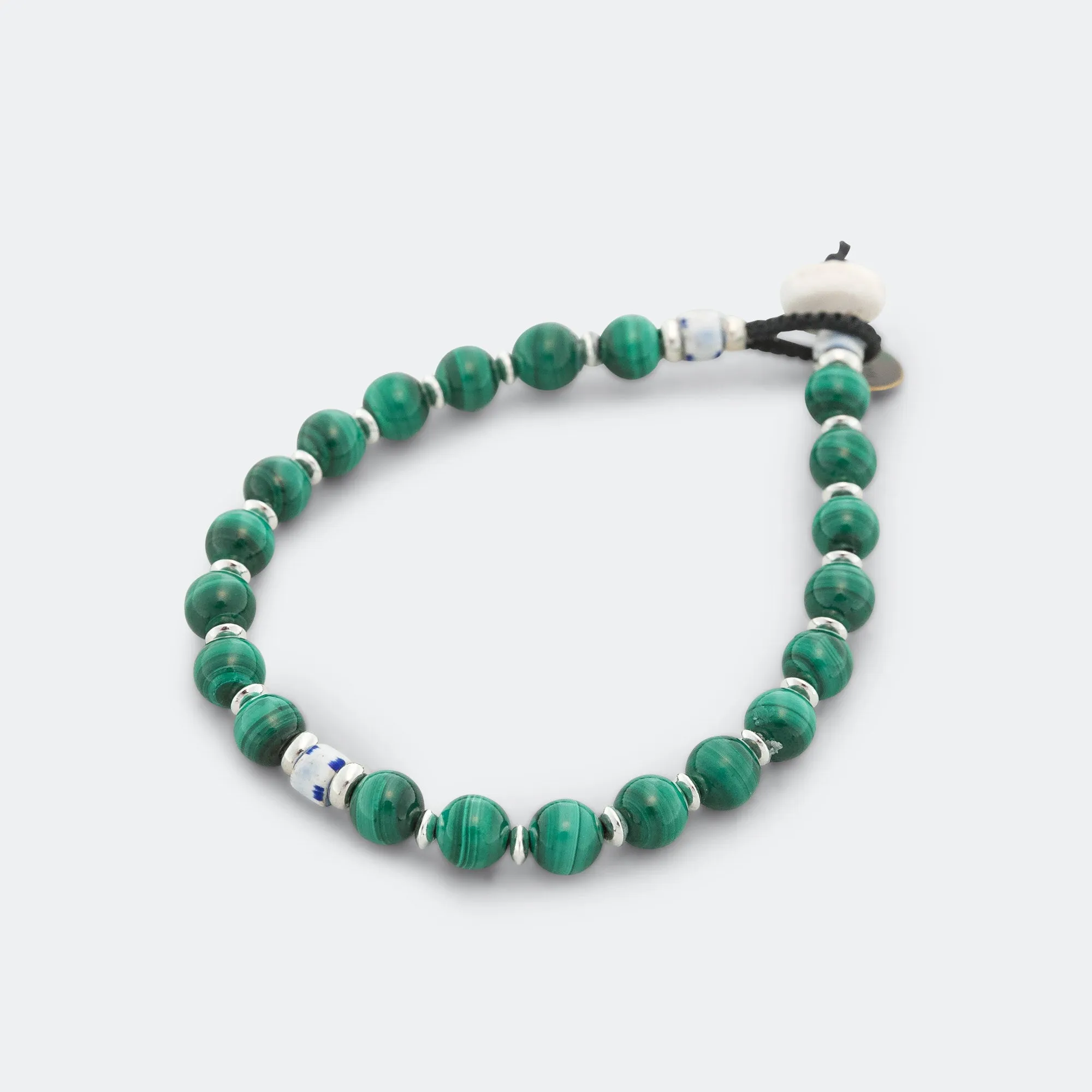 6mm Stone Bracelet - Malachite/925 Silver