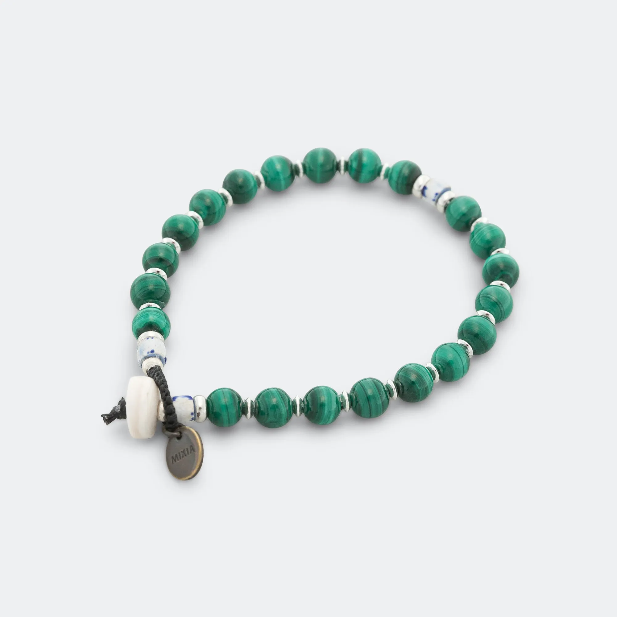 6mm Stone Bracelet - Malachite/925 Silver