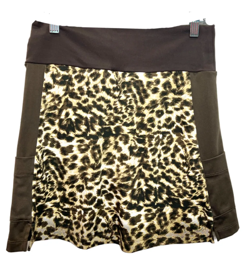 9 & Dine Brown Animal Print Skort Size XS