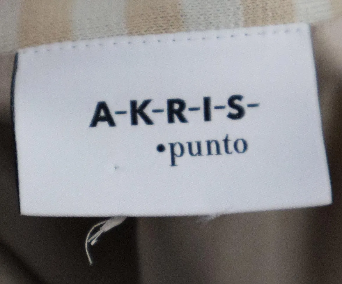 Akris Beige & Bone White Striped Skirt sz 6