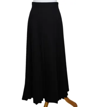 Akris Long Black Pleated Wool Skirt sz 4