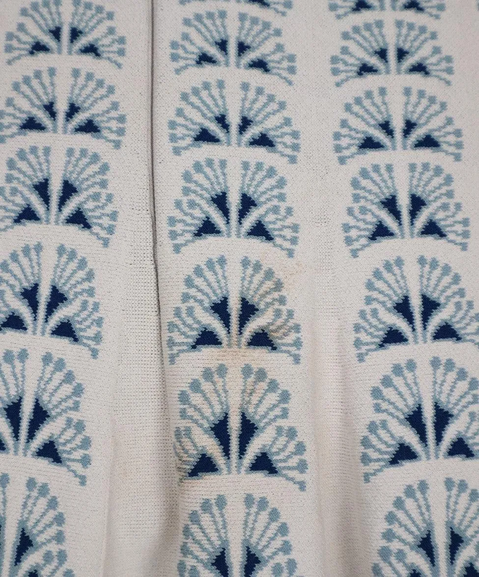 Alaia Cream & Blue Print Skirt sz 6