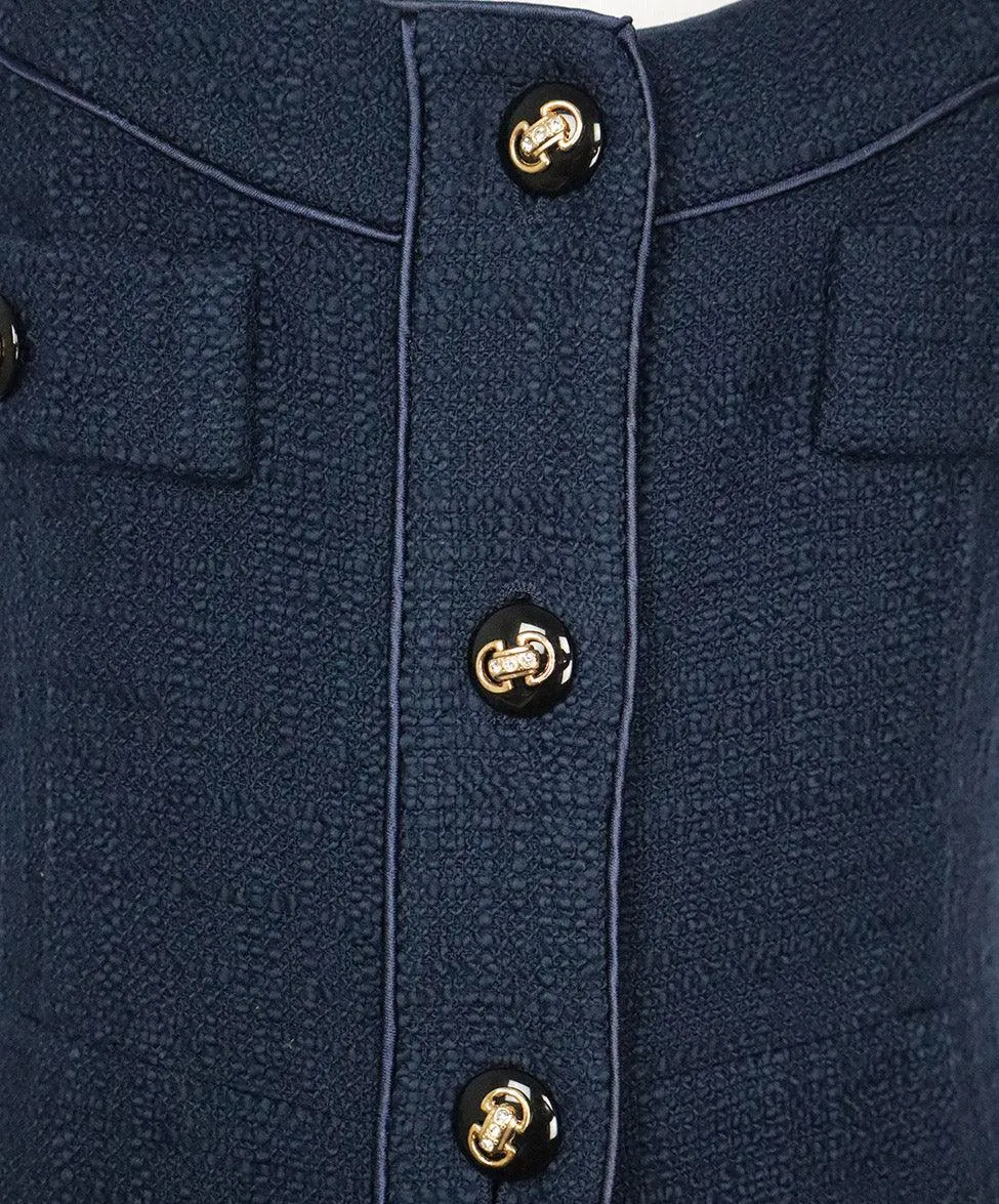 Alessandra Rich Blue Tweed Dress sz 4