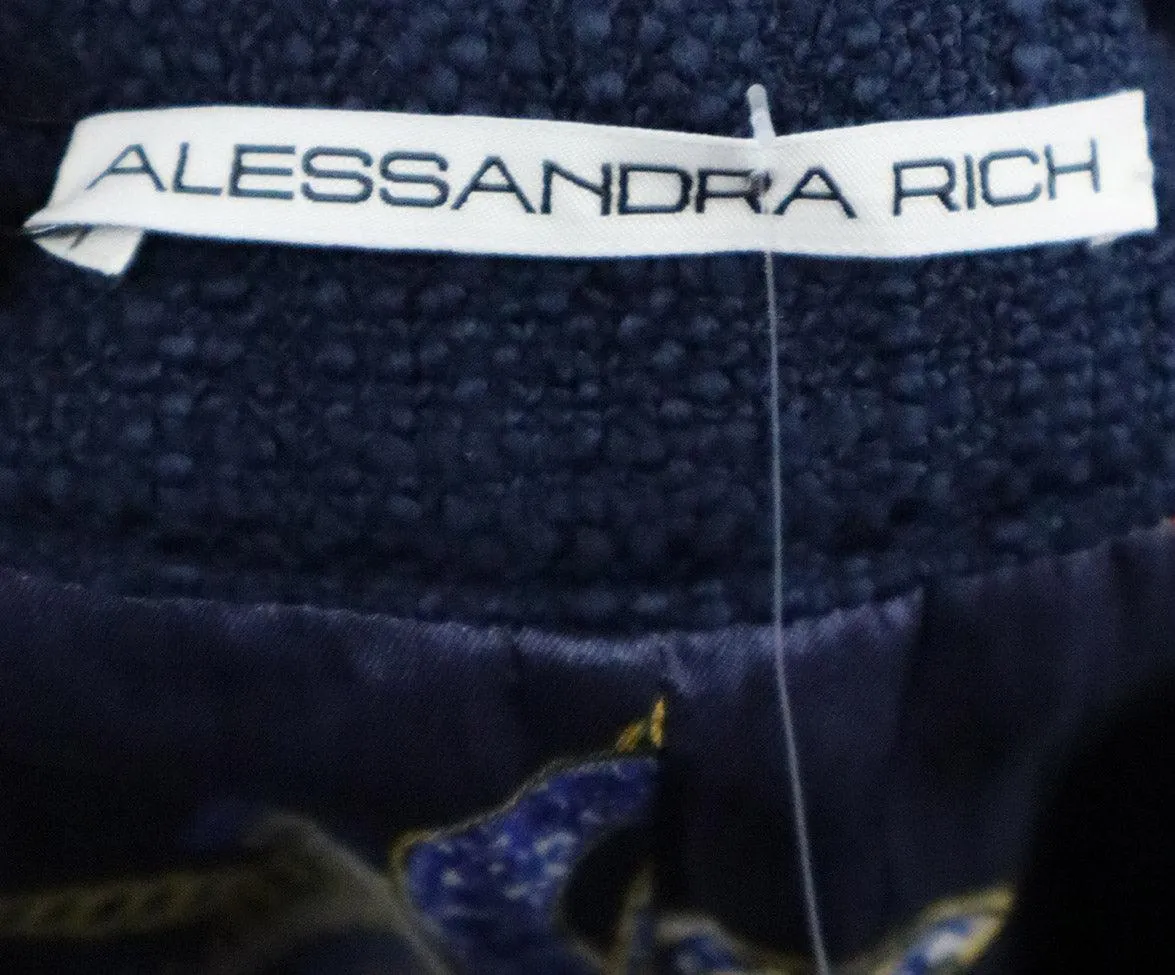 Alessandra Rich Blue Tweed Dress sz 4