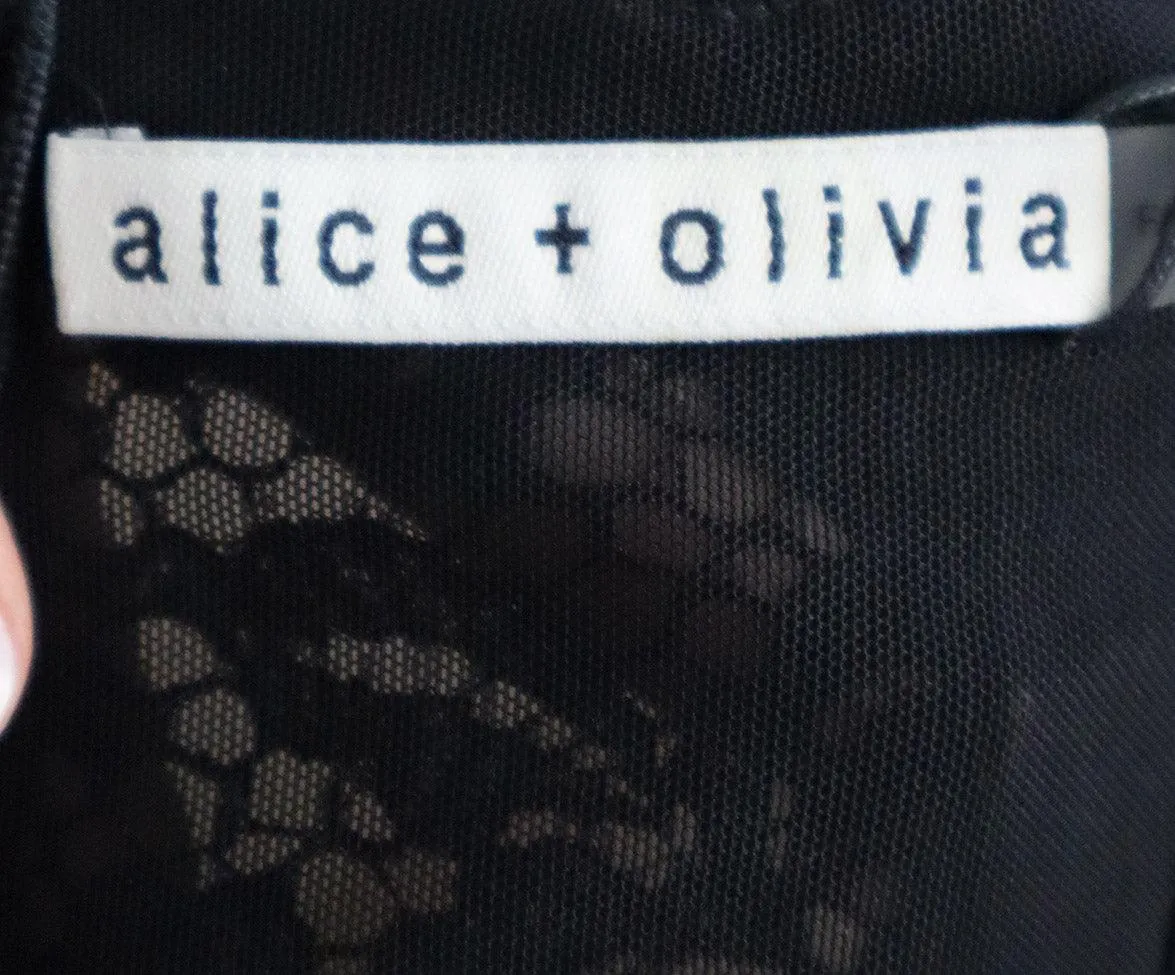 Alice   Olivia Black Lace & Velvet Bustier Top sz 4