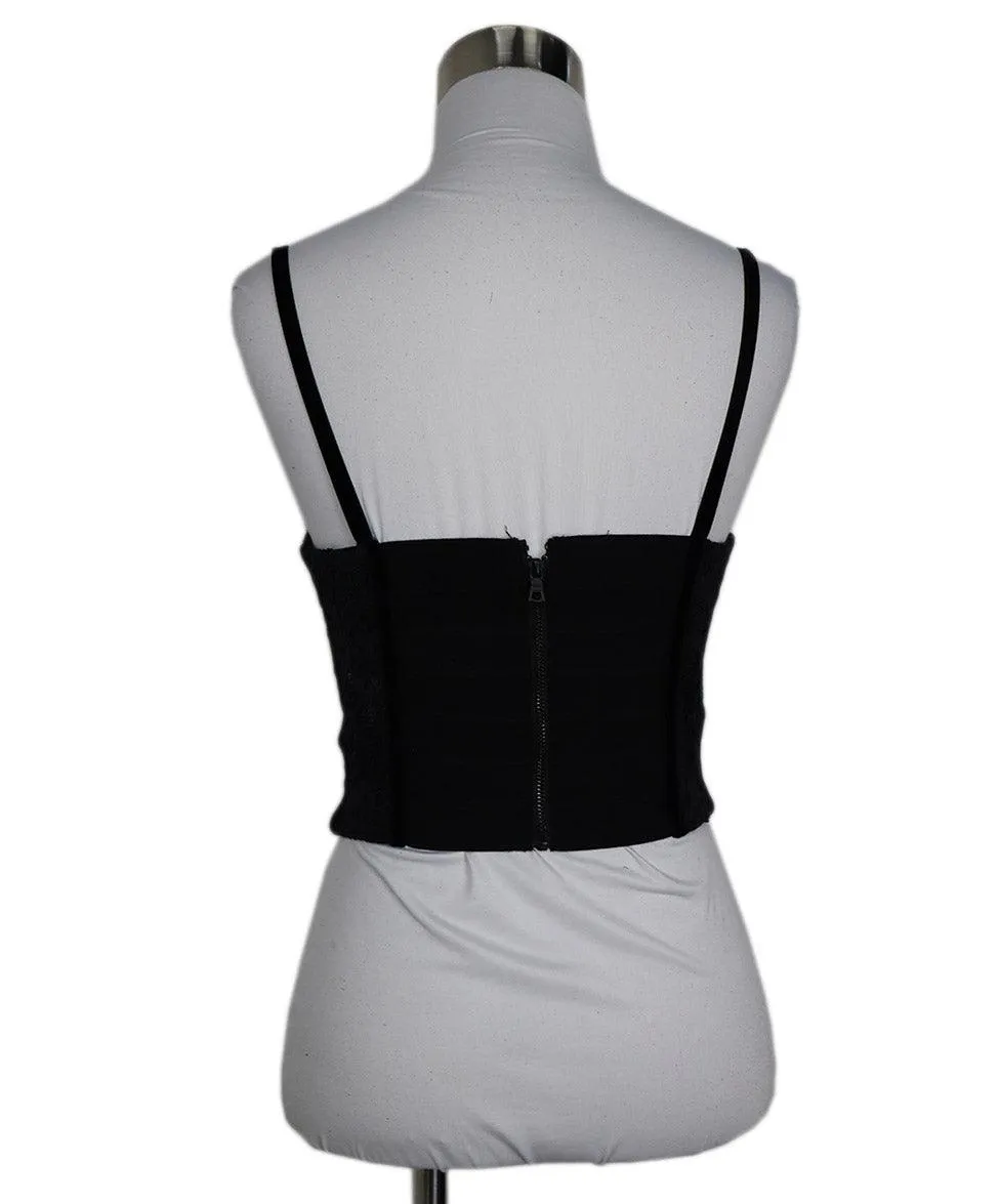 Alice   Olivia Black Lace & Velvet Bustier Top sz 4