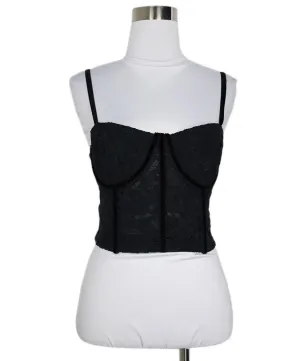Alice   Olivia Black Lace & Velvet Bustier Top sz 4