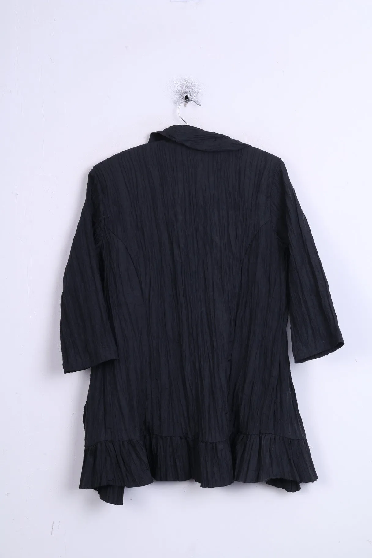 Allessa W.Collection Womens 16 XXL Blouse Ruffle Black Vintage