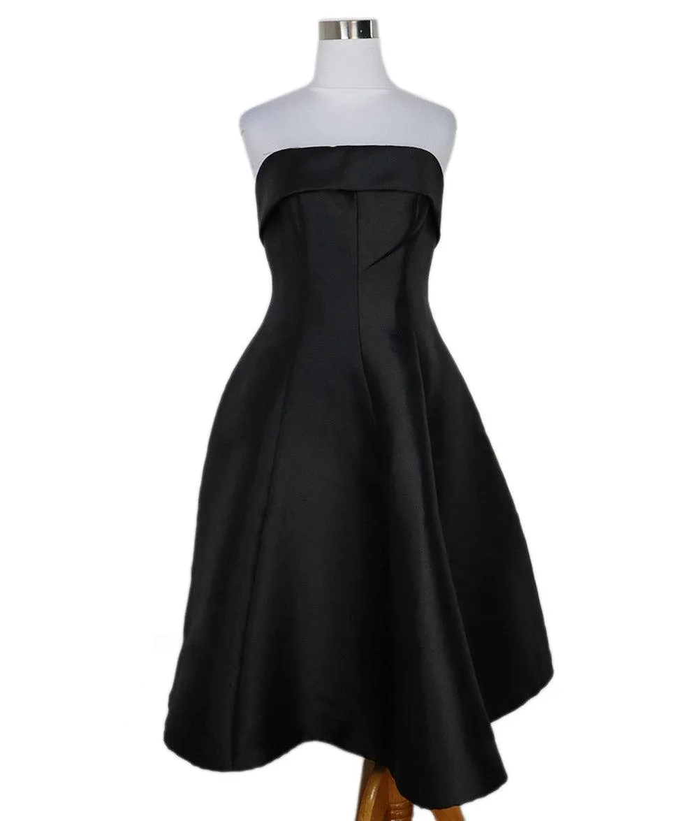 Amsale Strapless Black Cocktail Dress sz 2