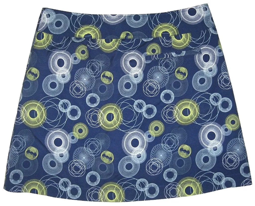 Annika By Cutter & Buck Navy Golf Skort with Spiral Print Size 2 MSP$100