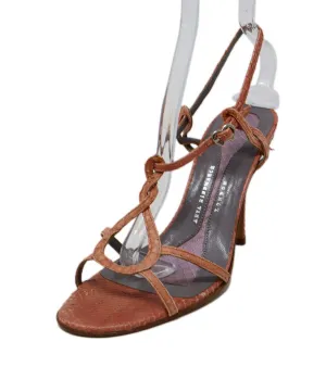 Anya Hindmarch Pink Snakeskin Sandals sz 7.5