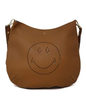 Anya Hindmarch Tan Leather Smiley Face Crossbody