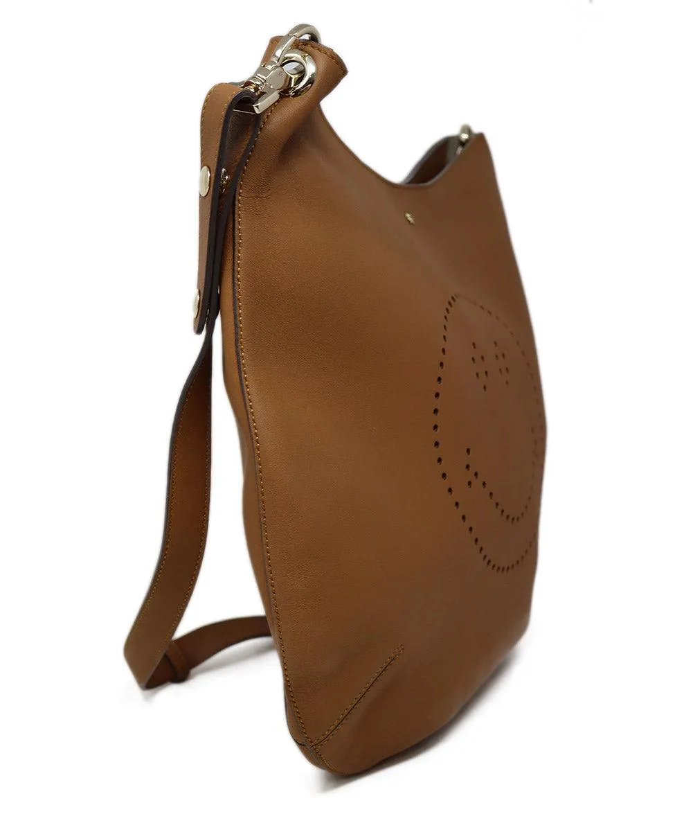 Anya Hindmarch Tan Leather Smiley Face Crossbody
