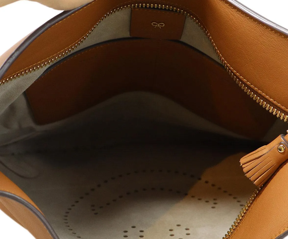 Anya Hindmarch Tan Leather Smiley Face Crossbody