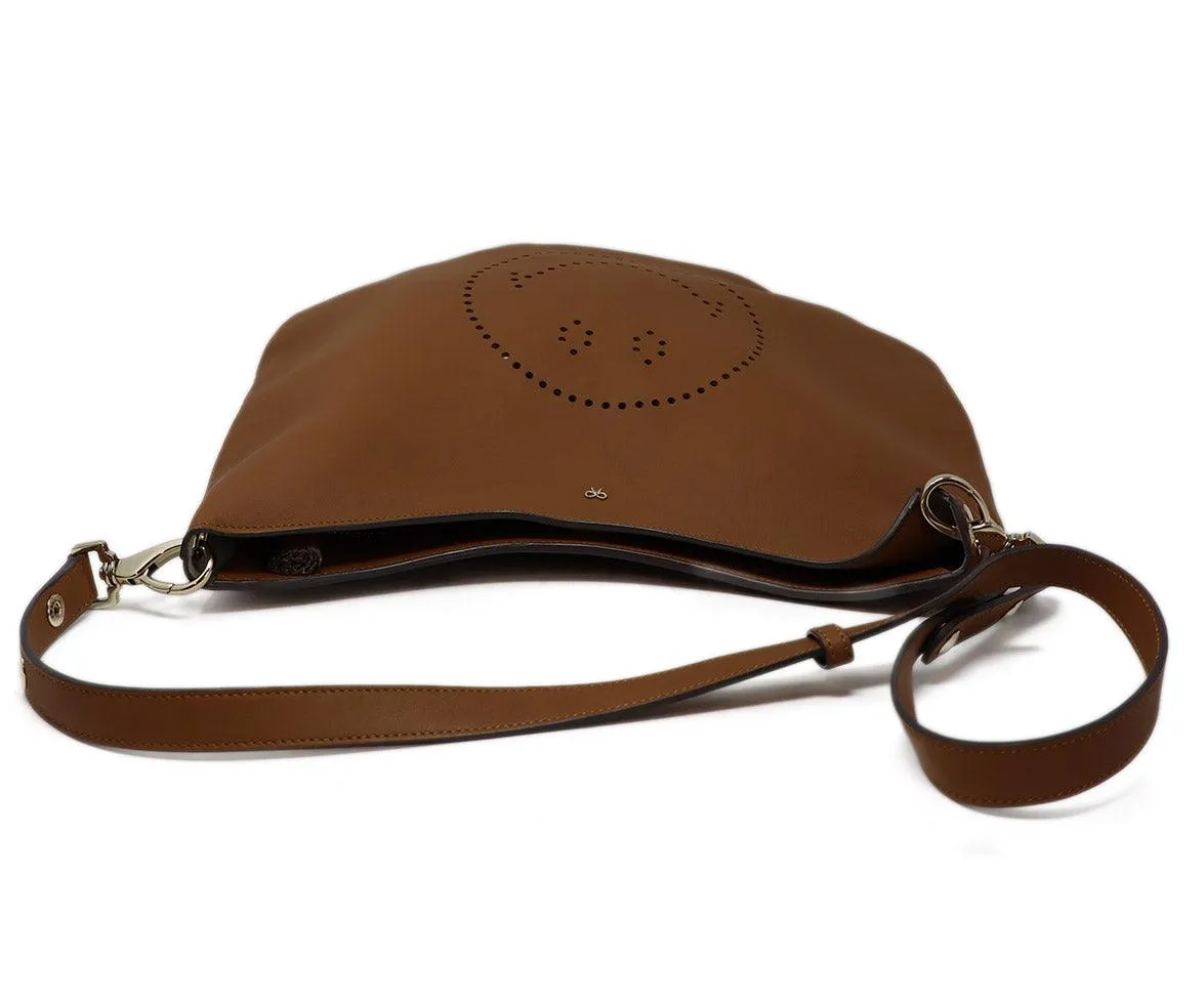 Anya Hindmarch Tan Leather Smiley Face Crossbody