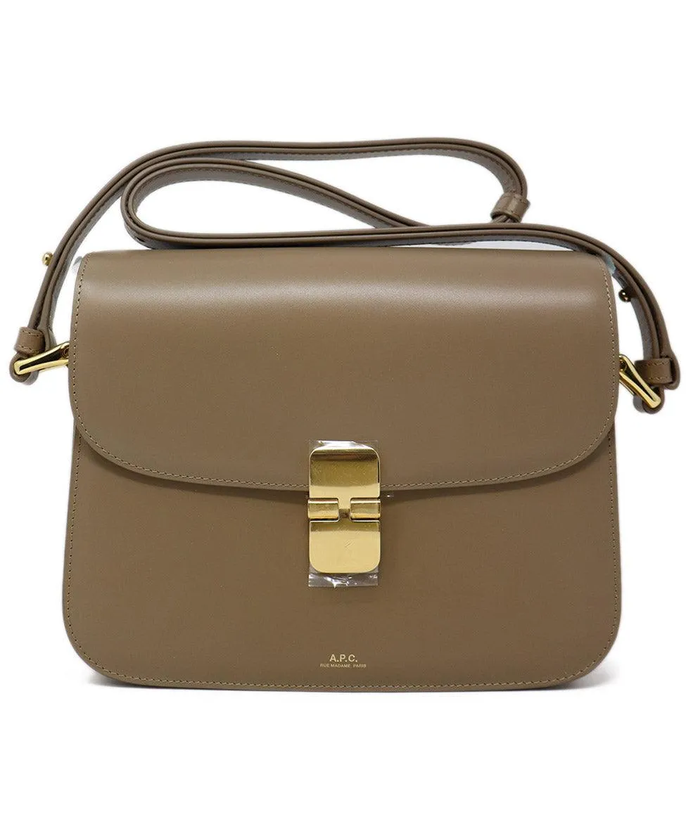 A.P.C. Taupe Leather Crossbody