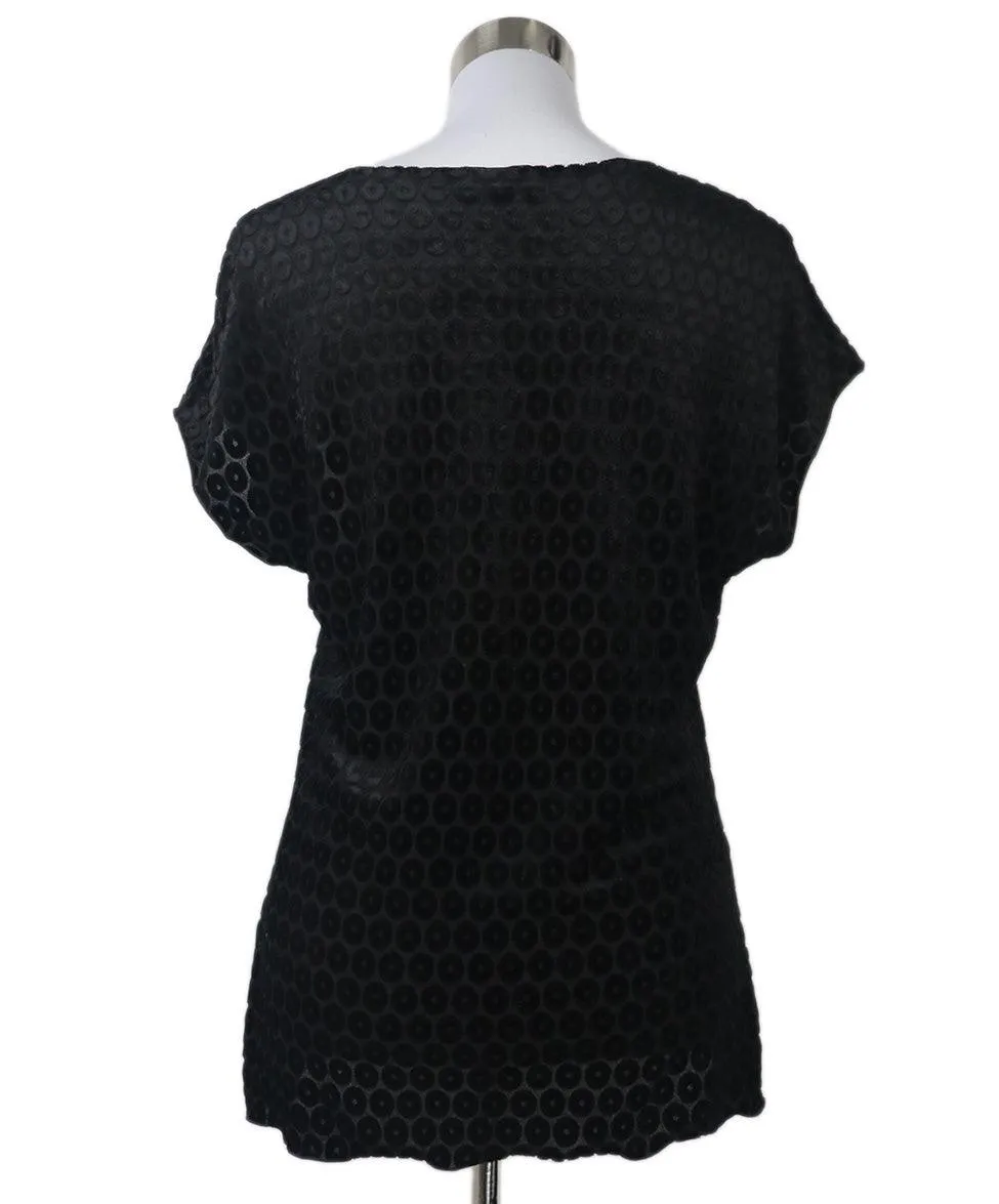 Armani Collezioni Black Velvet Top sz 6