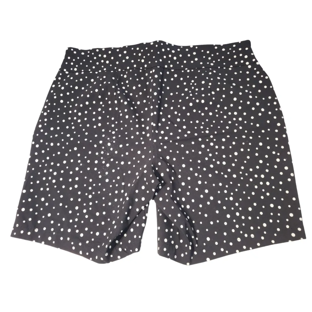Attyre Women's Pull-On Black and White Polka Dot Short Size 20W