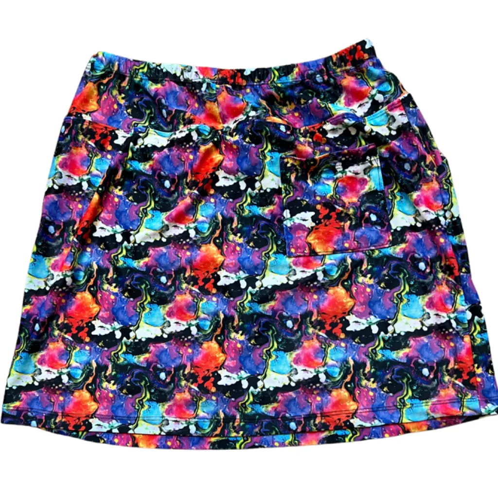 B-Skinz Multicolored Abstract Print Golf Skort Size M MSP$76