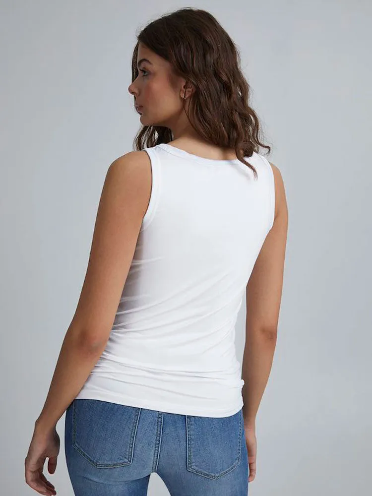 B Young Lane Sin Basic Vest Optical White
