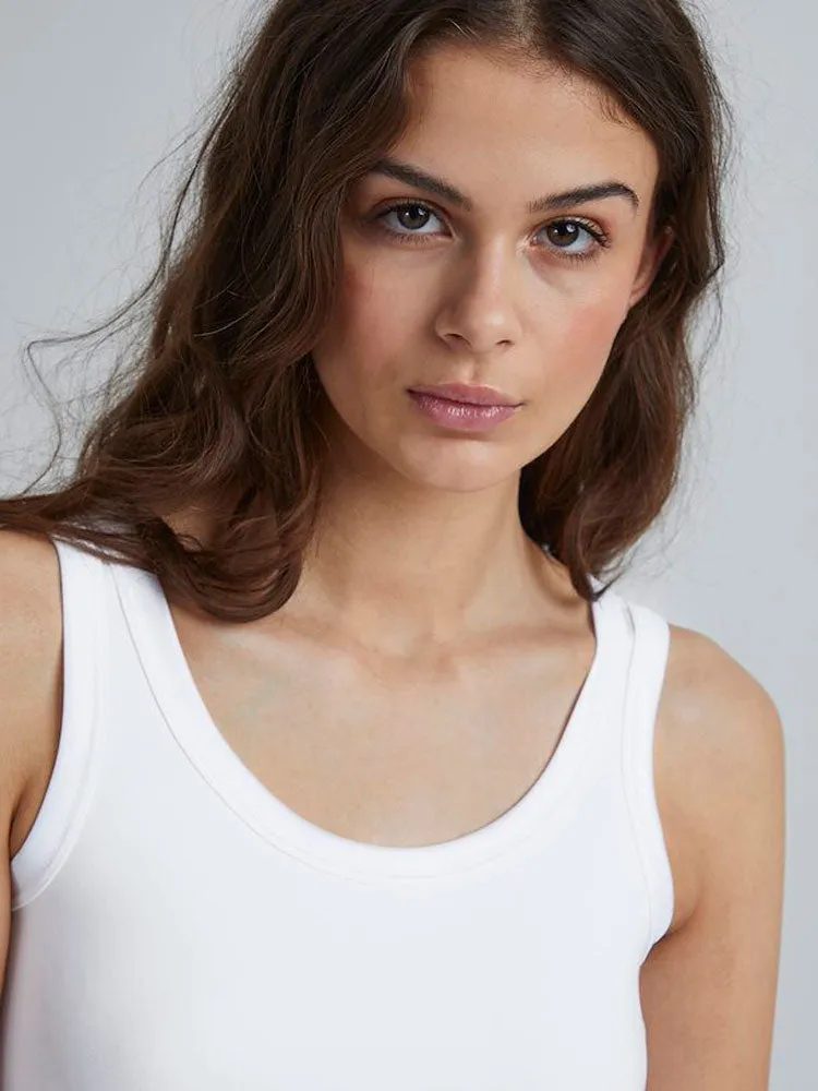 B Young Lane Sin Basic Vest Optical White