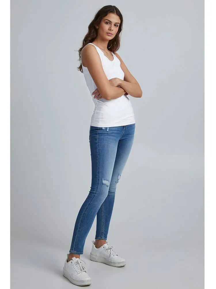 B Young Lane Sin Basic Vest Optical White
