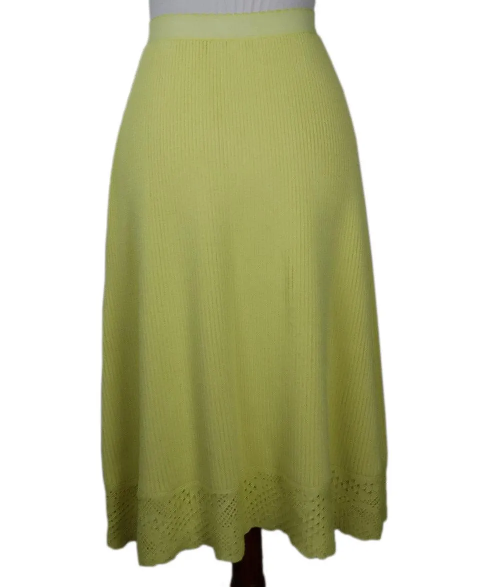 Balenciaga Neon Yellow Knit Skirt sz 6
