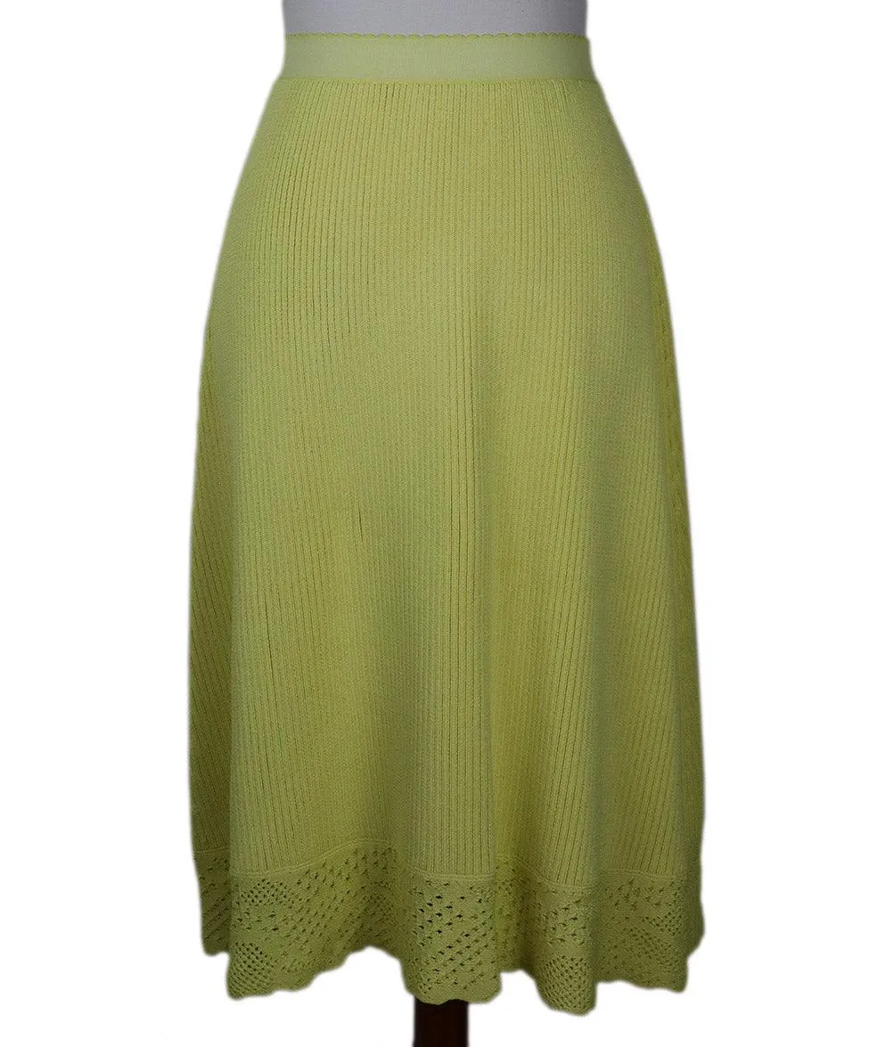 Balenciaga Neon Yellow Knit Skirt sz 6
