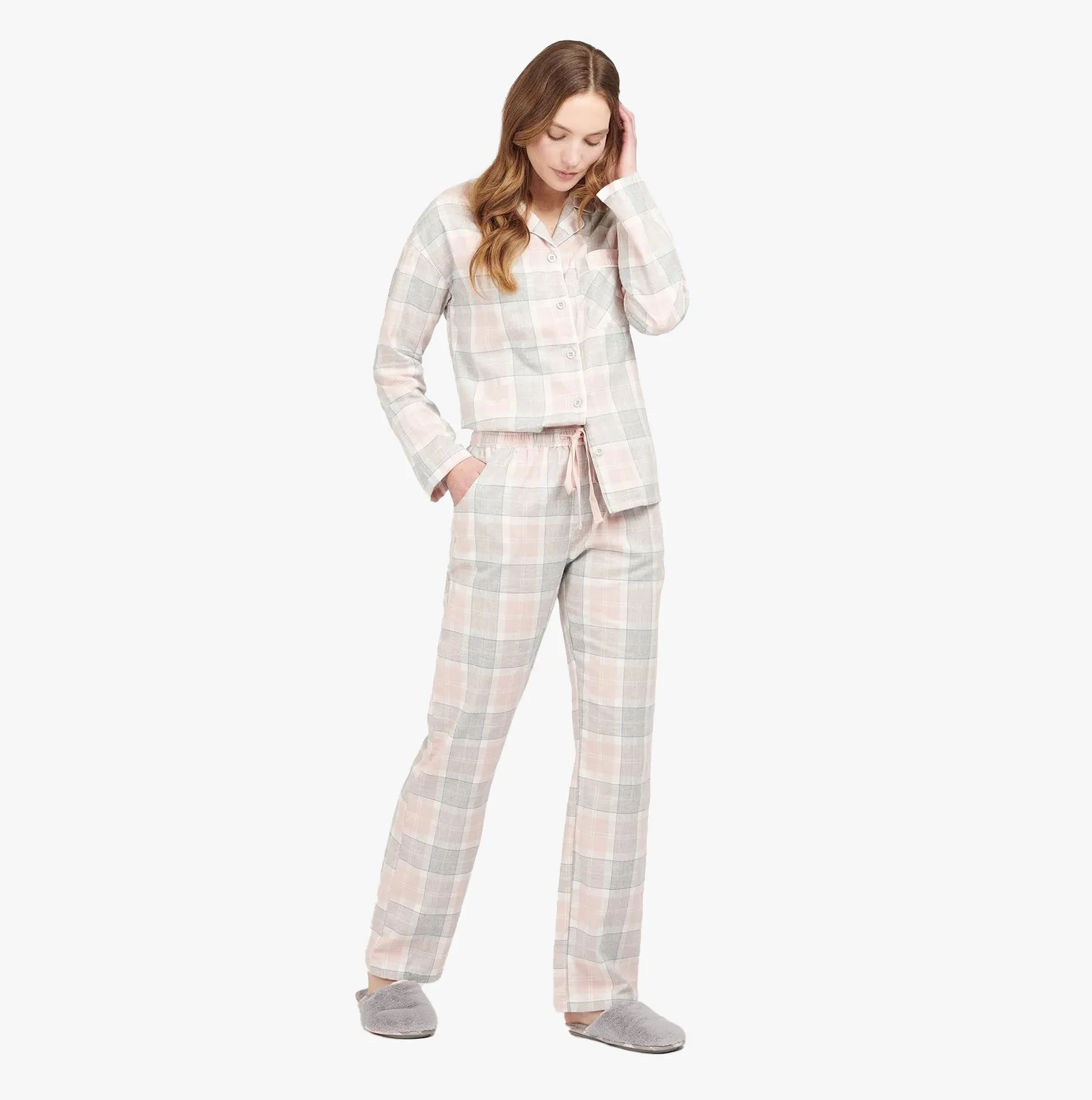 Barbour ELLERY Womens Pyjama Set Pink Tartan