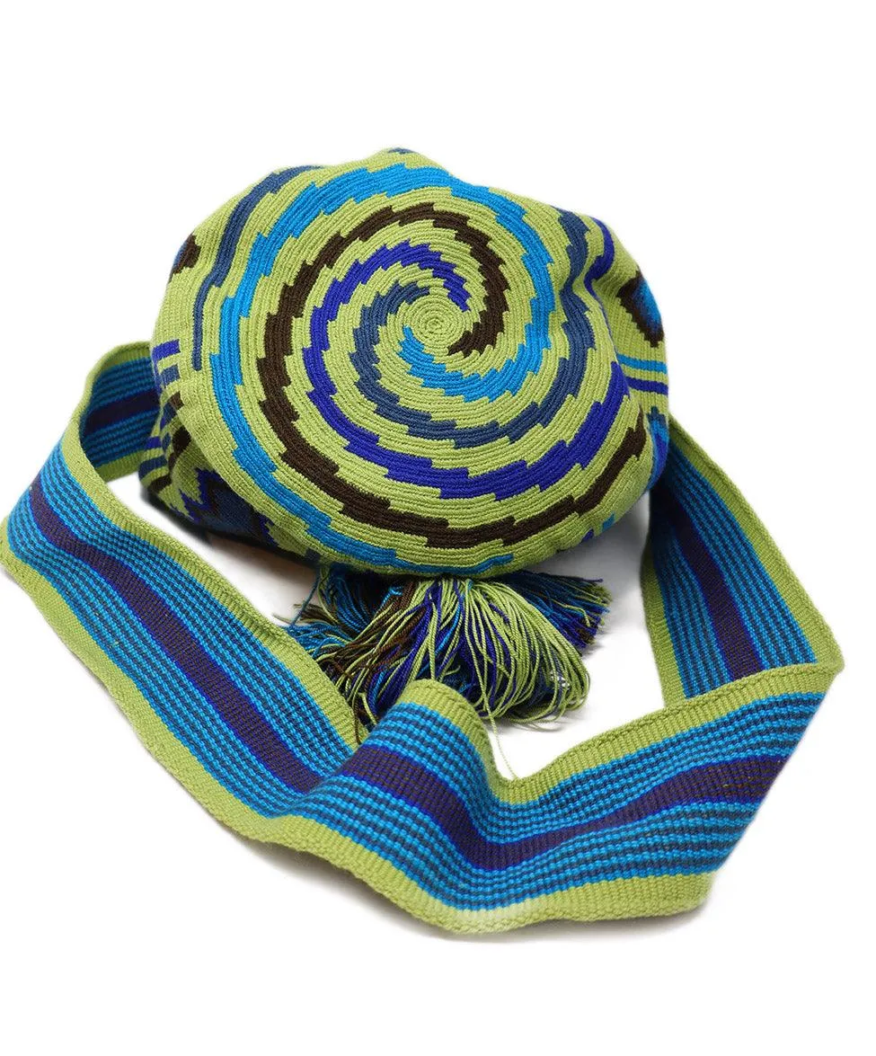 Blue & Green Woven Cotton Crossbody