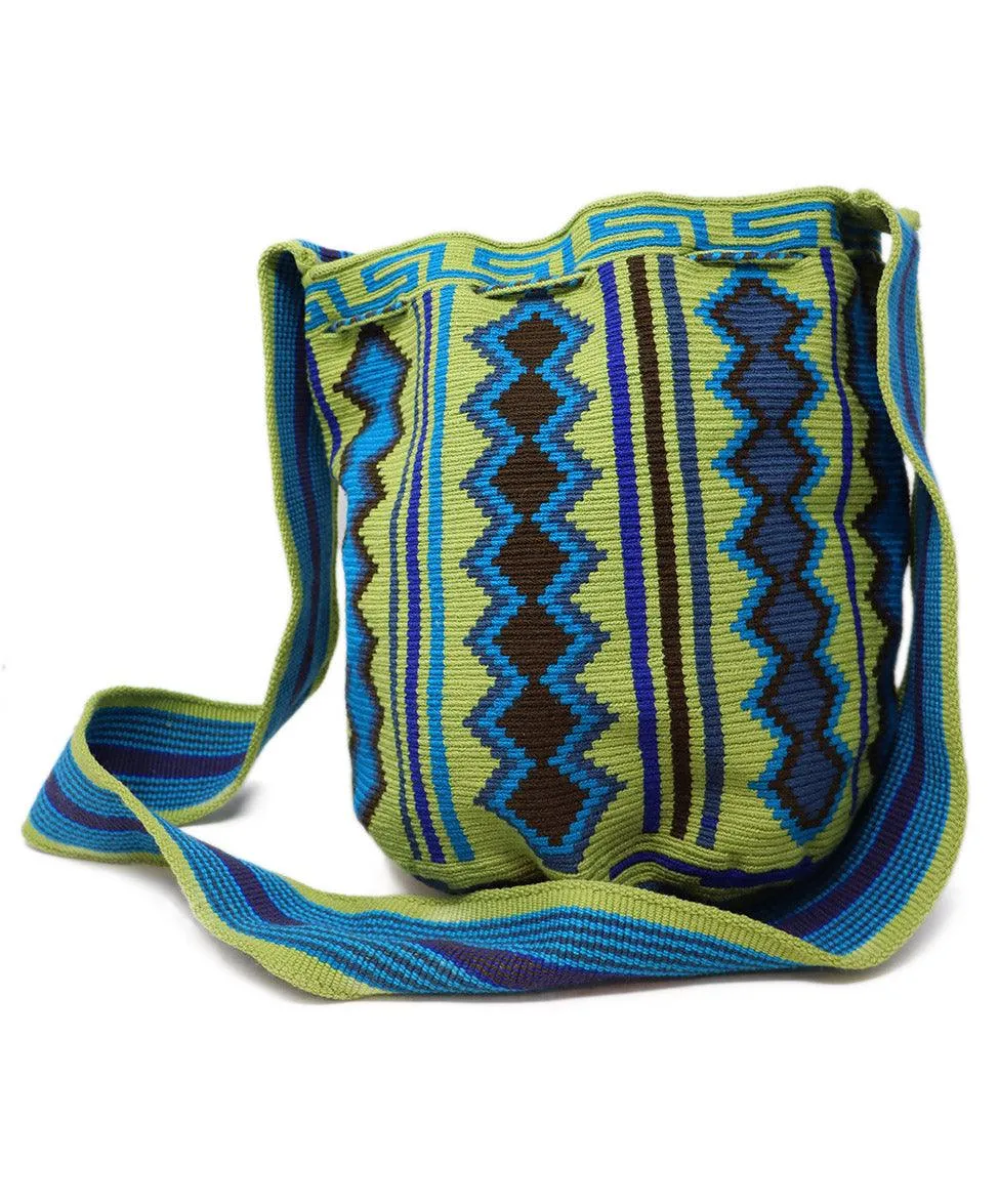 Blue & Green Woven Cotton Crossbody