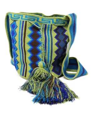 Blue & Green Woven Cotton Crossbody