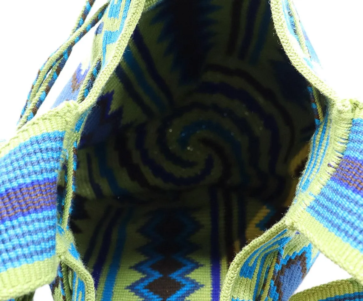 Blue & Green Woven Cotton Crossbody