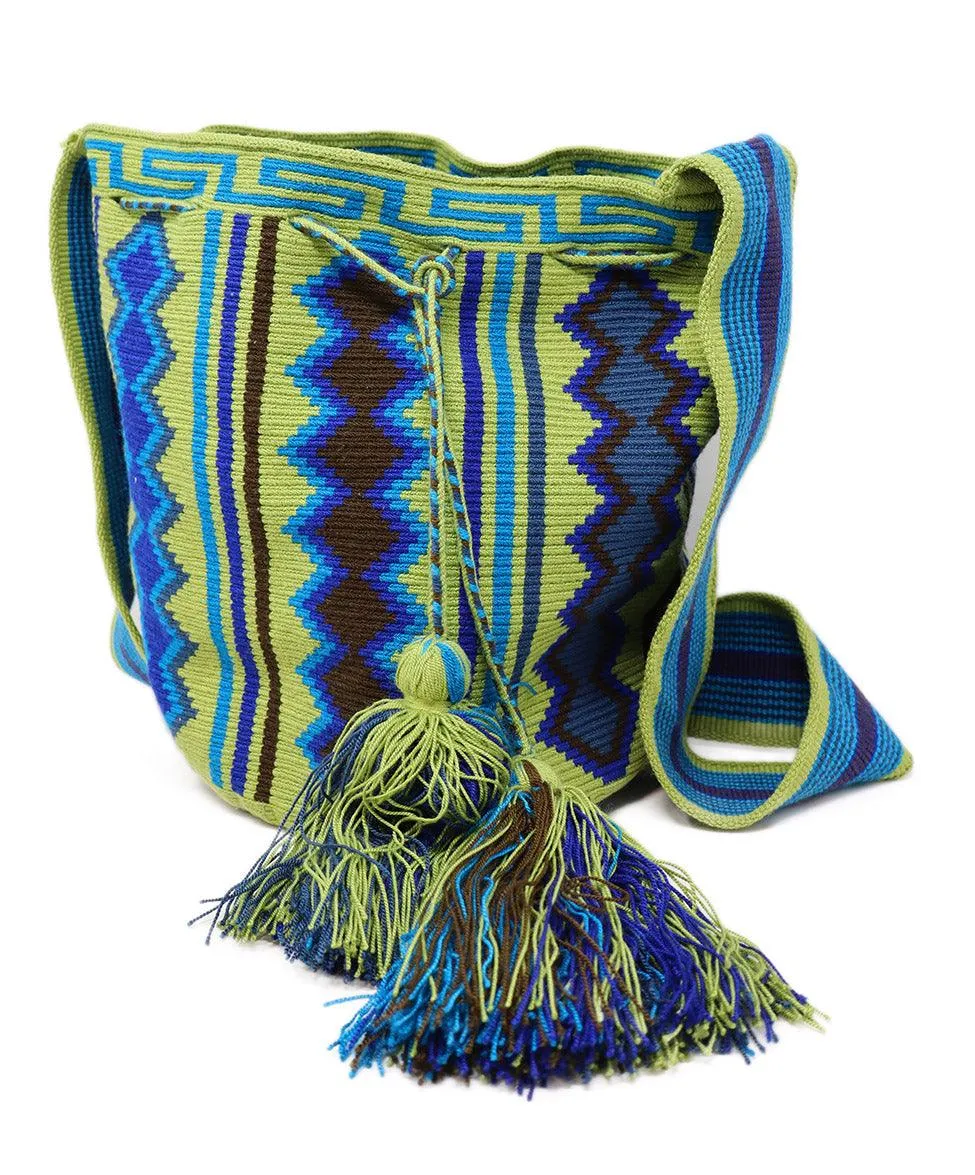 Blue & Green Woven Cotton Crossbody