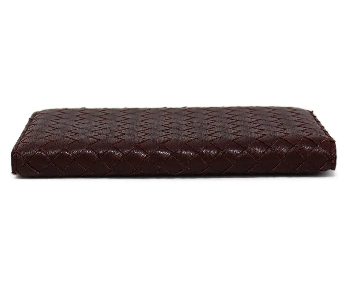 Bottega Veneta Brown Woven Leather Address Book