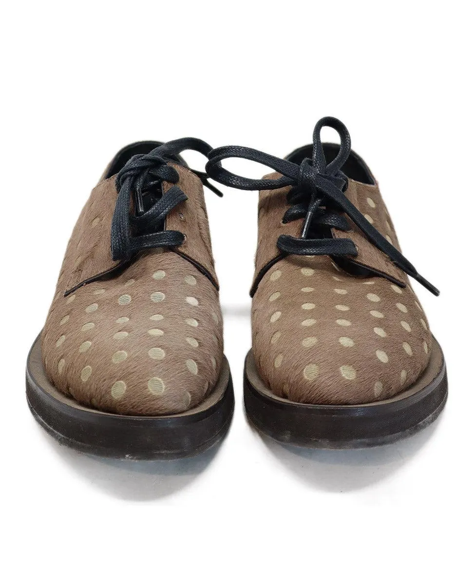Brunello Cucinelli Brown Pony Fur Oxford Shoes sz 7