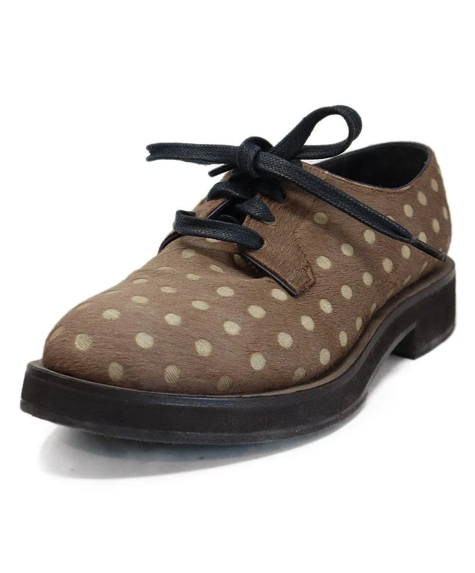 Brunello Cucinelli Brown Pony Fur Oxford Shoes sz 7