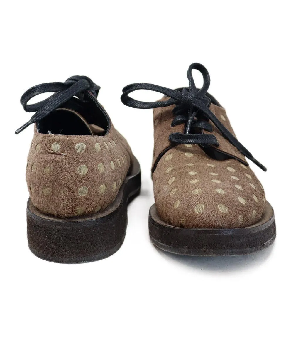 Brunello Cucinelli Brown Pony Fur Oxford Shoes sz 7