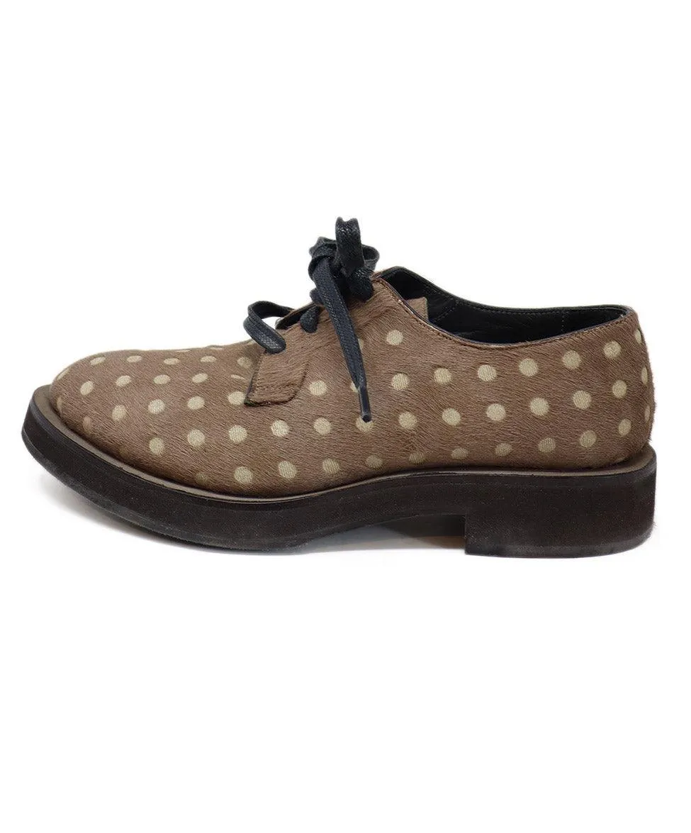 Brunello Cucinelli Brown Pony Fur Oxford Shoes sz 7