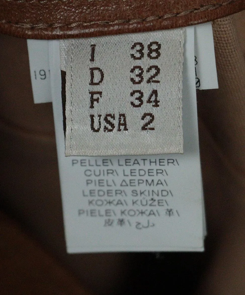 Brunello Cucinelli Cognac Leather Pants sz 2