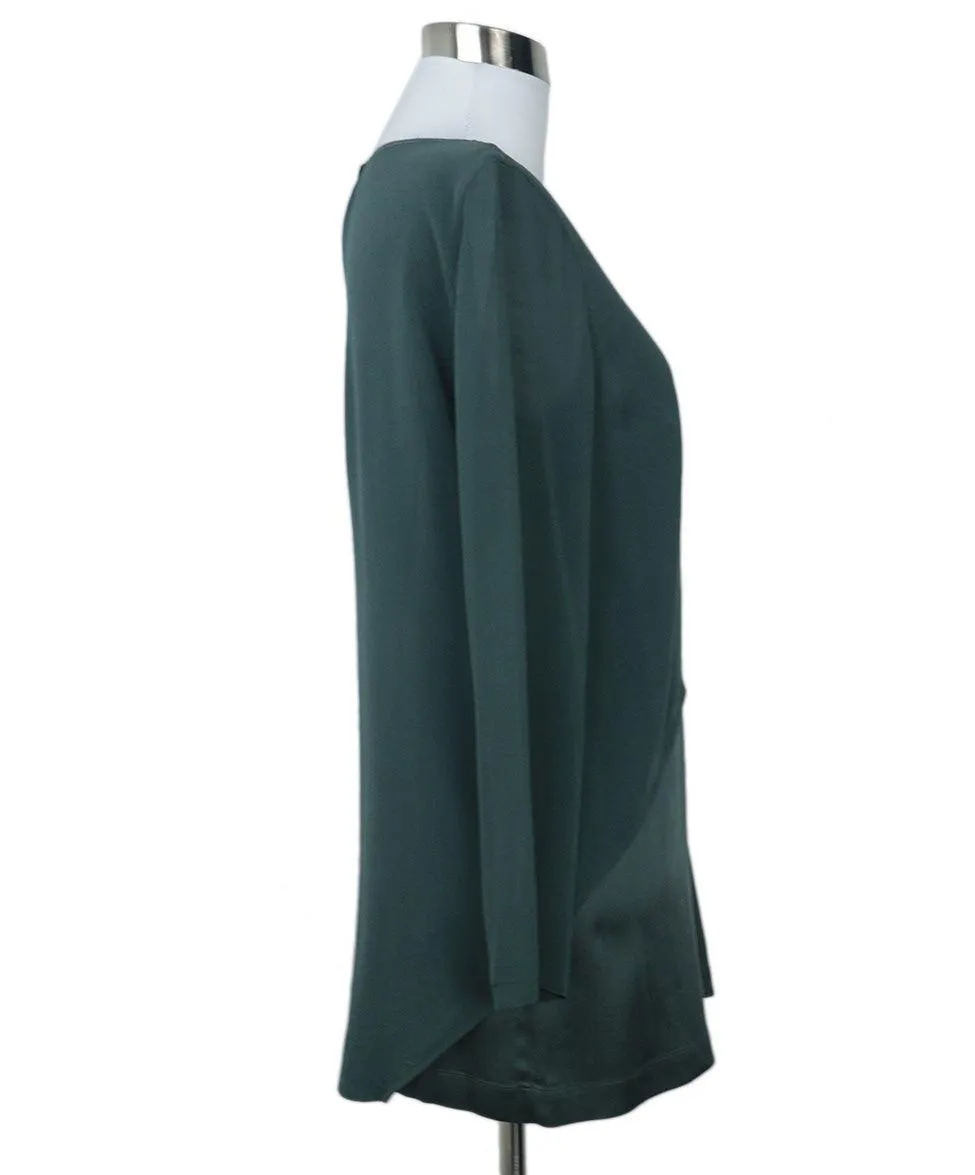 Brunello Cucinelli Olive Silk Blouse sz 6