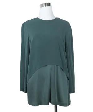 Brunello Cucinelli Olive Silk Blouse sz 6