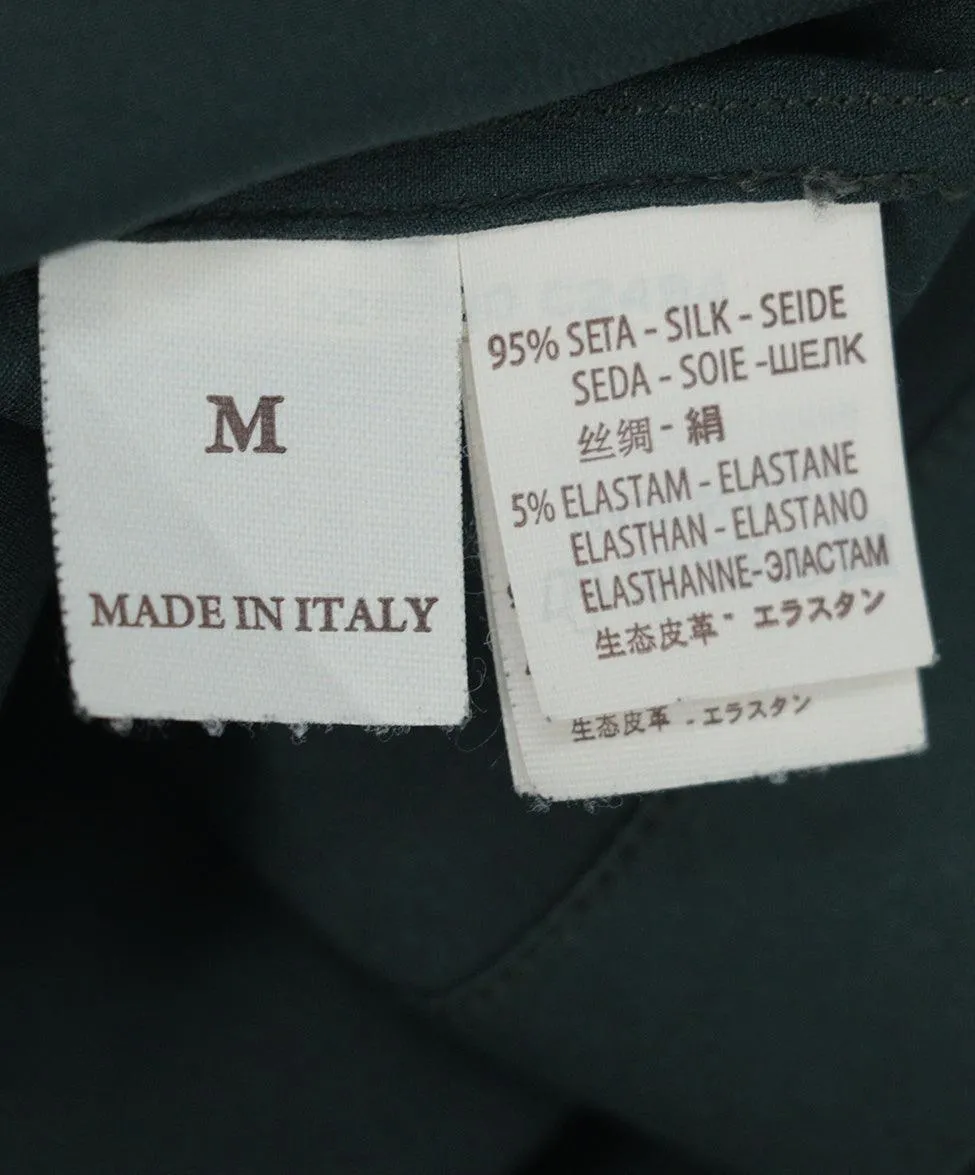 Brunello Cucinelli Olive Silk Blouse sz 6