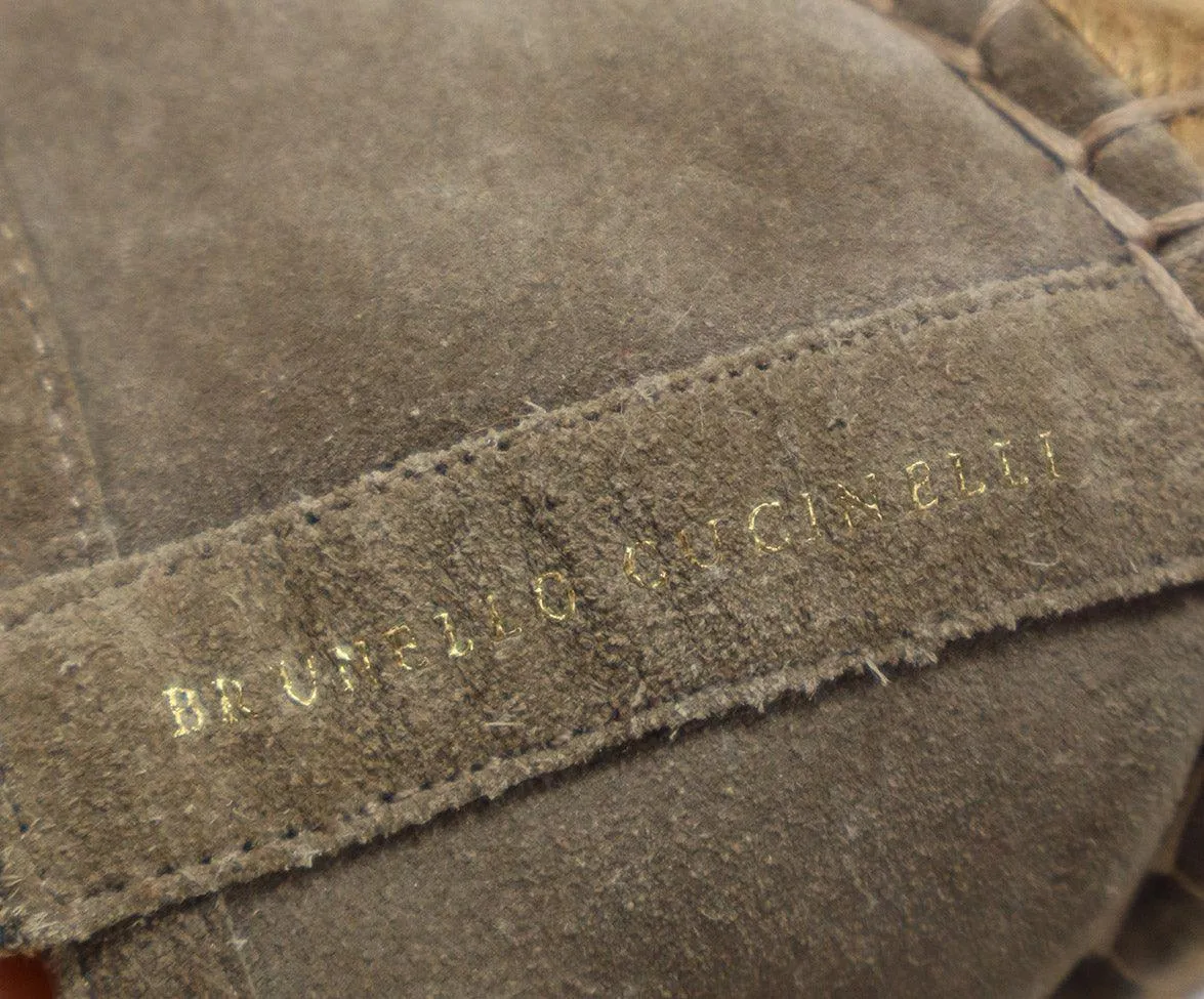 Brunello Cucinelli Taupe Suede Espadrilles sz 8
