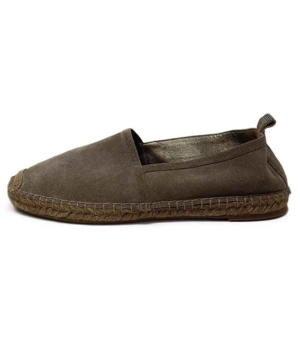 Brunello Cucinelli Taupe Suede Espadrilles sz 8