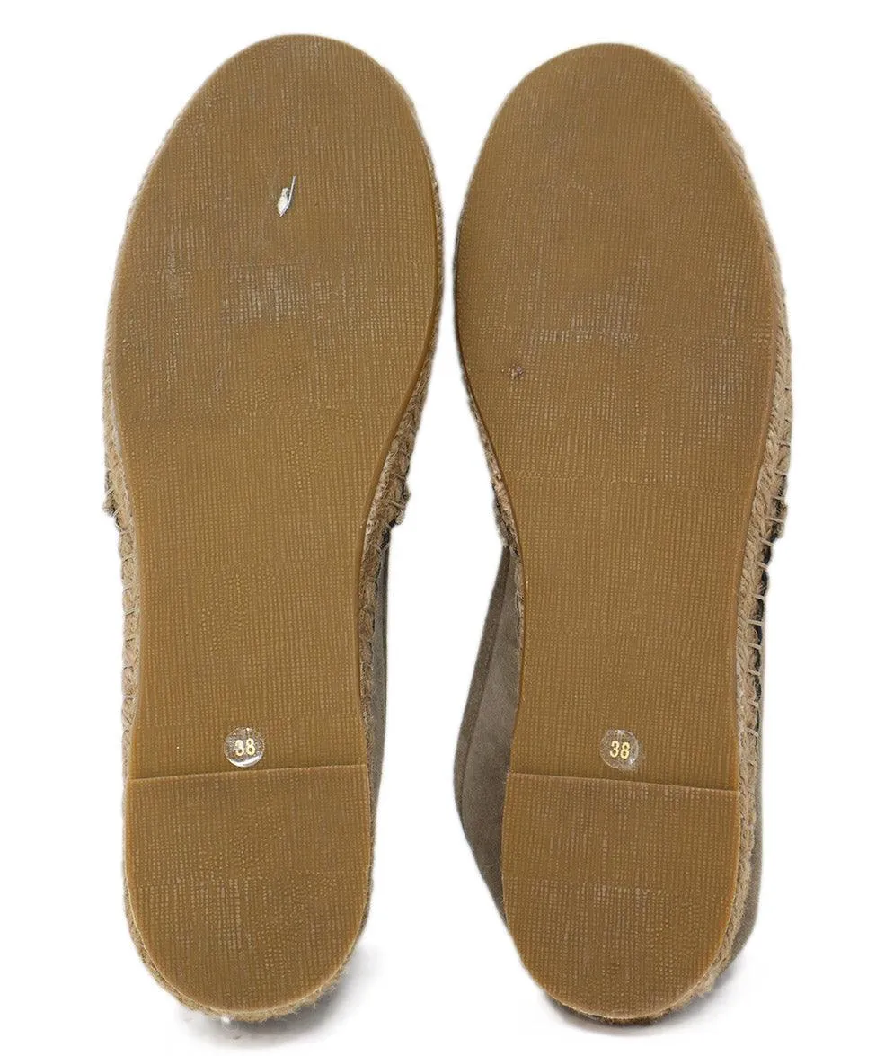 Brunello Cucinelli Taupe Suede Espadrilles sz 8