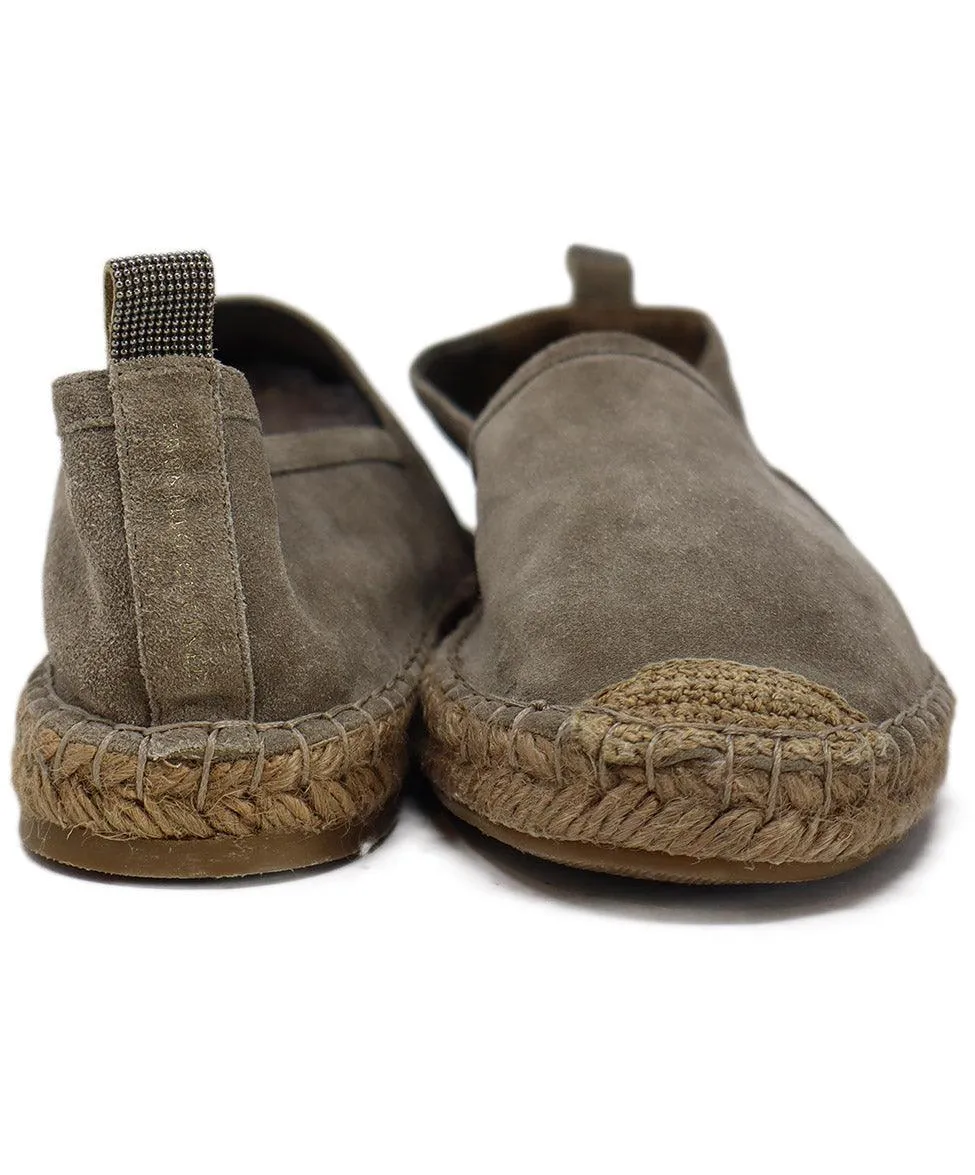 Brunello Cucinelli Taupe Suede Espadrilles sz 8