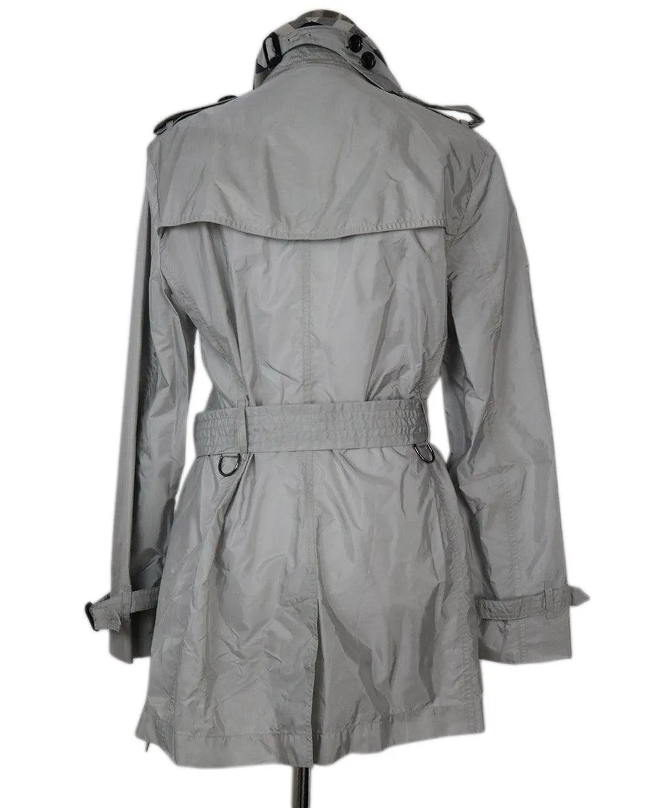 Burberry Brit Grey Nylon Coat sz 12