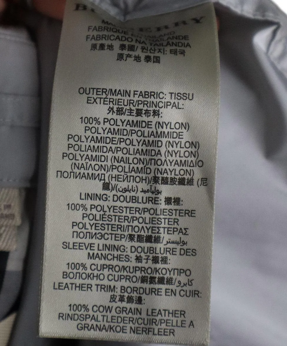 Burberry Brit Grey Nylon Coat sz 12